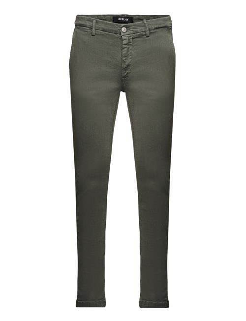 Replay Zeumar Trousers Slim Hyperchino Color Xlite Replay Khaki