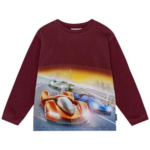 Se Molo GOTS Rube Langærmet T-shirt Fast Game | Rød | 116 cm ved Babyshop