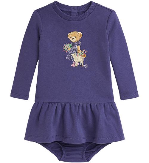 Polo Ralph Lauren Polo Ralph Lauren Sweatkjole m. Bloomers - Lilla m. Bamse