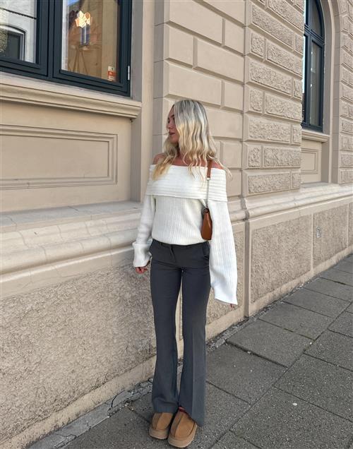 Nelly - Grå - Low Waist Flare Suit Pants