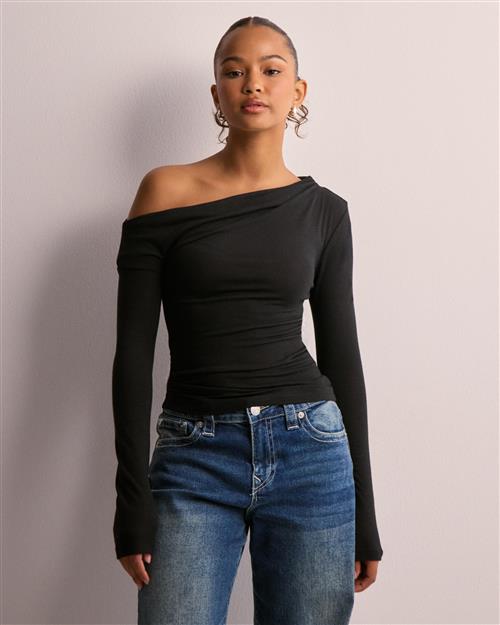 Nelly - Sort - Luxurious Ultra Soft Shoulder Top