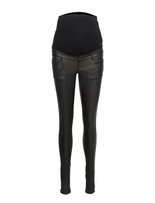 Mamalicious Mlsantos Slim Coated Hb Jeans Mamalicious Black