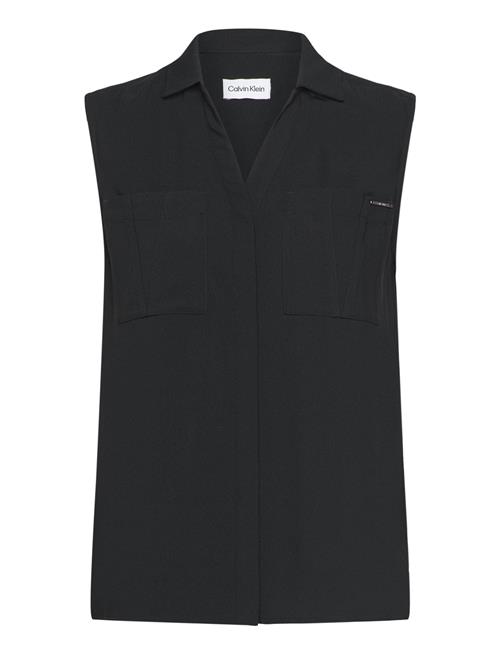 Calvin Klein Pocket Blouse Sleeveless Calvin Klein Black