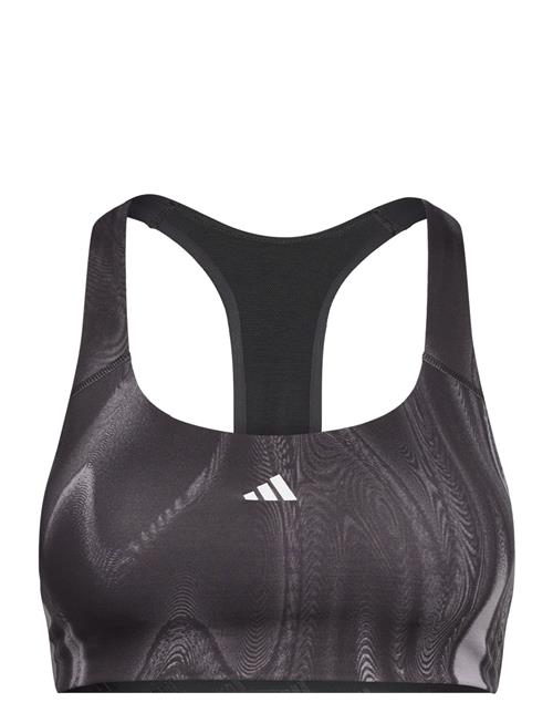 Se adidas Performance Powerimpact Training Medium Support 3 Stripes Bra Adidas Performance Grey ved Booztlet