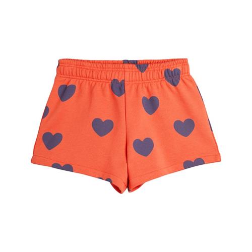 Mini Rodini GOTS Hjertemønstret Sweatshorts Rød | Rød | 92/98 cm