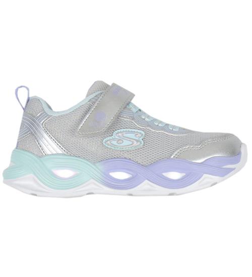 Se Skechers Skechers Sko m. Lys - Twisty Glow - Silver/Multi ved KidsWorld