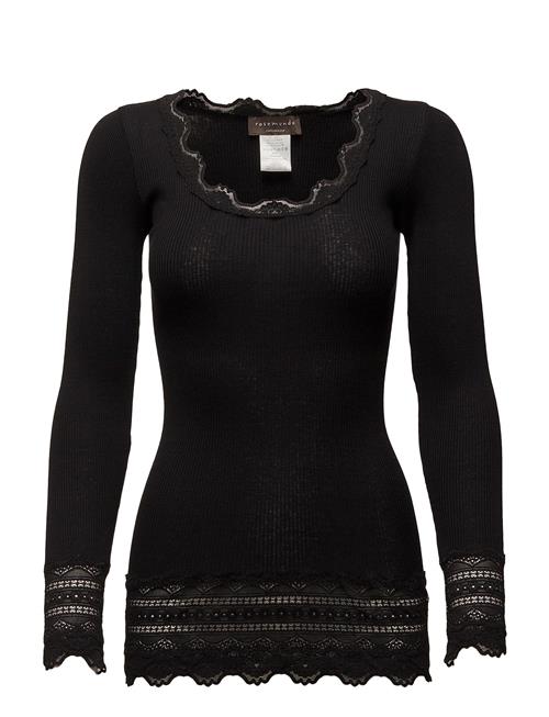 Rosemunde Silk T-Shirt W/ Lace Rosemunde Black