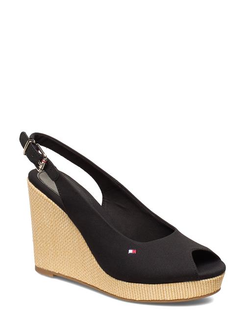 Iconic Elena Sling Back Wedge Tommy Hilfiger Black