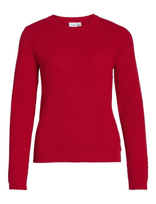 Vidalo O-Neck L/S Knit Top- Noos Vila Red