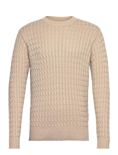 Se ONLY & SONS Onsmason Reg 5 Cable Crew Knit ONLY & SONS Beige ved Booztlet