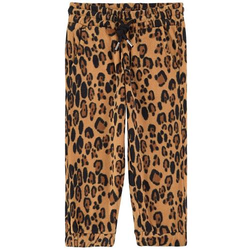 Se Mini Rodini Leopard Fleecebukser Beige | Beige | 140/146 cm ved Babyshop