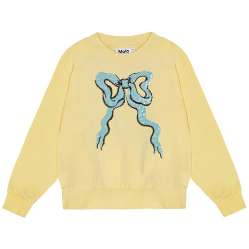 Se Molo GOTS Marge Sweatshirt Sequin Bow | Gul | 128 cm ved Babyshop