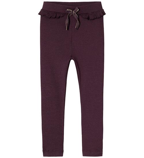 Se Name It Leggings - Rib - NmfNilla - Plum Perfect ved KidsWorld