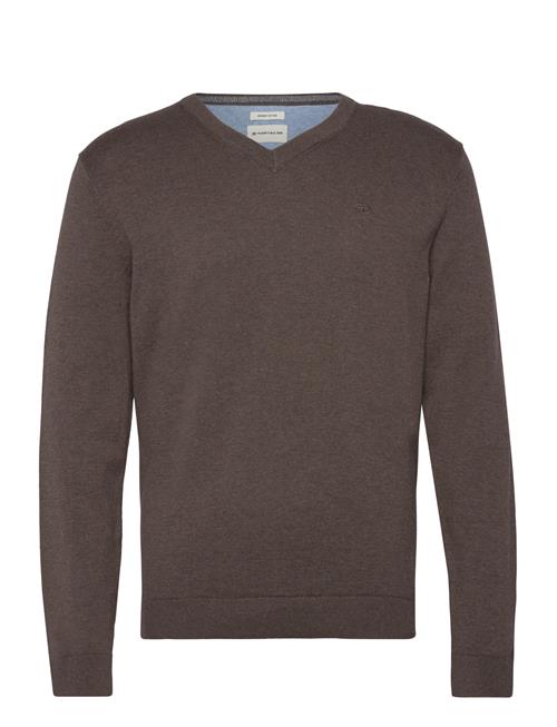 Se Tom Tailor Basic V-Neck Knit Tom Tailor Brown ved Booztlet