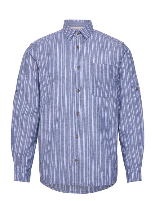 Comfort Cotton Linen Shirt Tom Tailor Blue