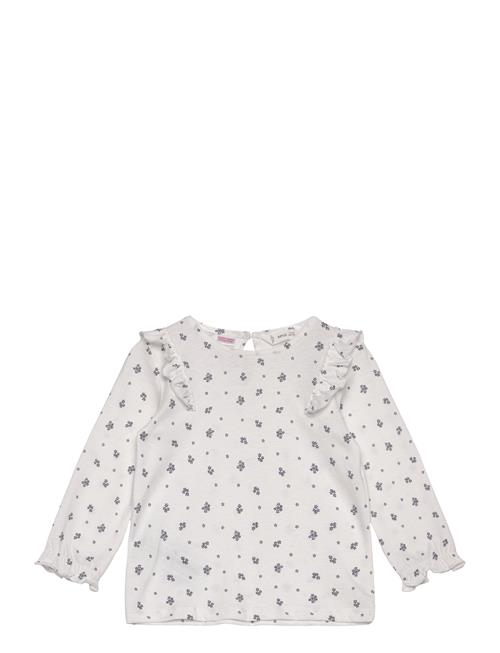 Mango Ruffles Printed Blouse Mango White