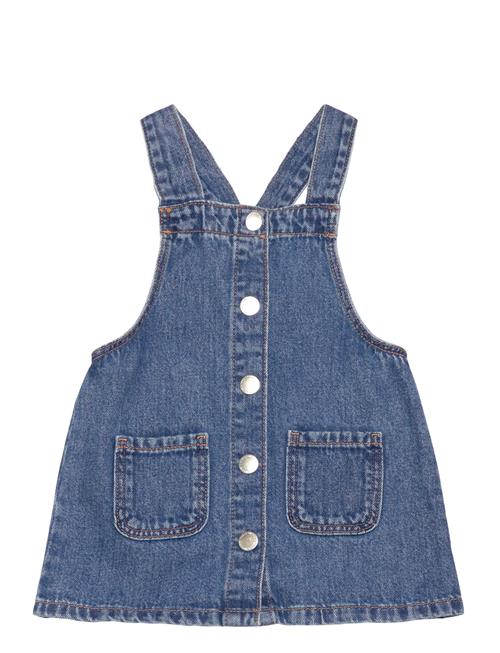 Mango Short Denim Pinafore Mango Blue