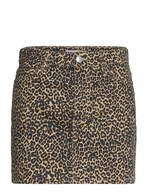 Mango Leopard-Print Denim Mini-Skirt Mango Brown