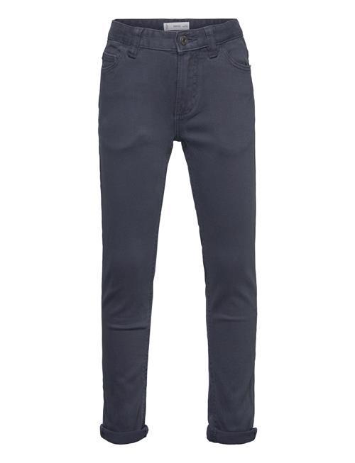 Se Mango Straight-Fit Cotton Trousers Mango Blue ved Booztlet