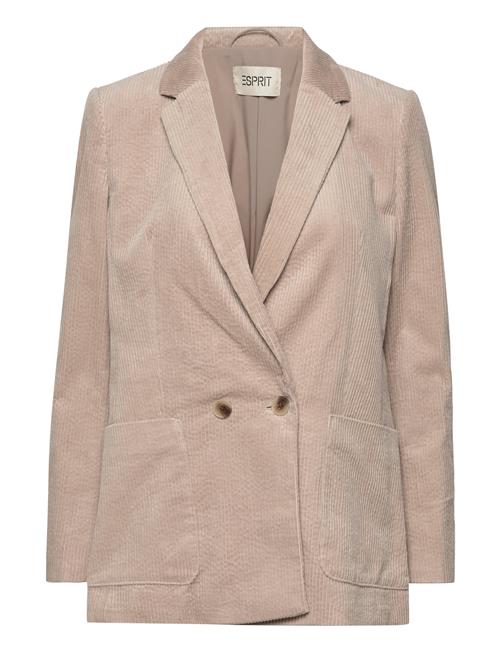 Se Esprit Casual Corduroy Blazer, 100% Cotton Esprit Casual Beige ved Booztlet