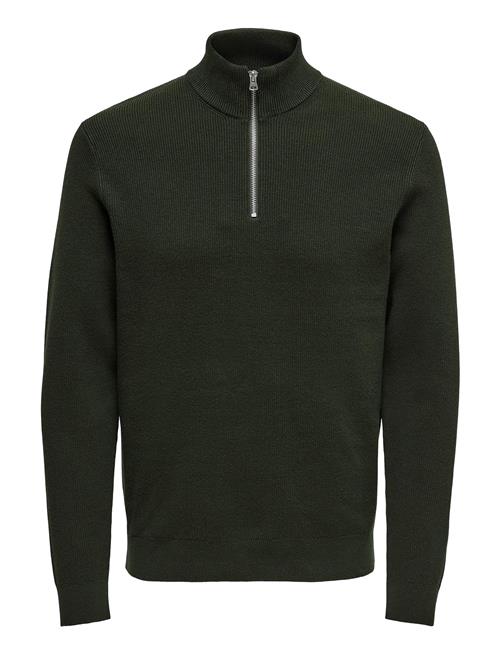 ONLY & SONS Onsphil Reg 12 Struc Half Zip Knit Noos ONLY & SONS Khaki