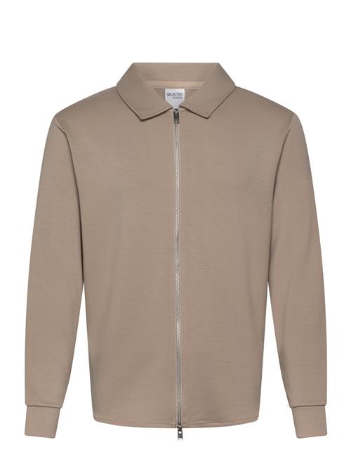 Selected Homme Slhemanuel Soft Full Zip Sweat Noos Selected Homme Beige