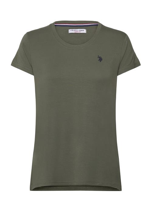 Se U.S. Polo Assn. Della Lf Ss Vi Ela Usp W Tee U.S. Polo Assn. Green ved Booztlet