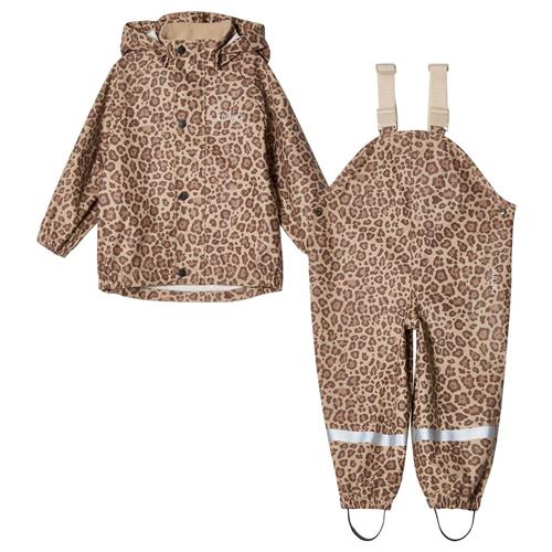 Se Kuling San Marino Genanvendt Leopardmønstret Regnsæt Walnut | Brun | 134/140 cm ved Babyshop