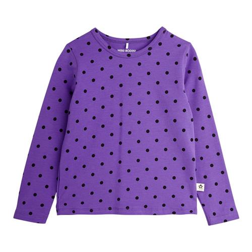 Se Mini Rodini GOTS Polkaprikmønstret Langærmet T-shirt Lilla | Lilla | 92/98 cm ved Babyshop