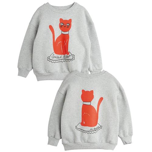 Mini Rodini GOTS Cat Sweatshirt Gråmeleret | Grå | 128/134 cm