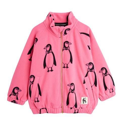 Se Mini Rodini Penguin Fleecejakke Lyserød | Lyserød | 80/86 cm ved Babyshop