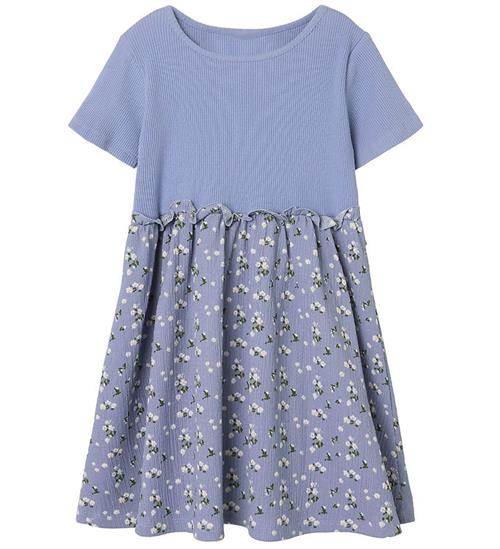 Name It Kjole - NmfJopea - Vista Blue m. Blomster