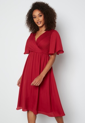 Bubbleroom Occasion Liana Chiffon Midi Dress Raspberry red 38