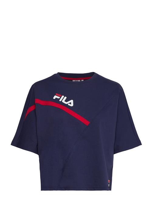 Se FILA Zug Cropped Wide Tee FILA Blue ved Booztlet