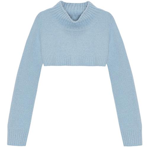 Se Molo Greer Cropped Strikket Trøje Fragile Blue | Blå | 110/116 cm ved Babyshop