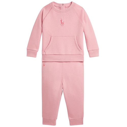 Se Ralph Lauren Baby-sæt Med Sweatshirt Og Joggingbukser Tickled Pink | Lyserød | 3 months ved Babyshop