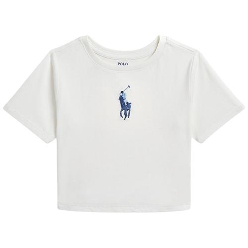 Se Ralph Lauren Logo T-shirt Deckwash White | Hvid | 90/100 cm ved Babyshop