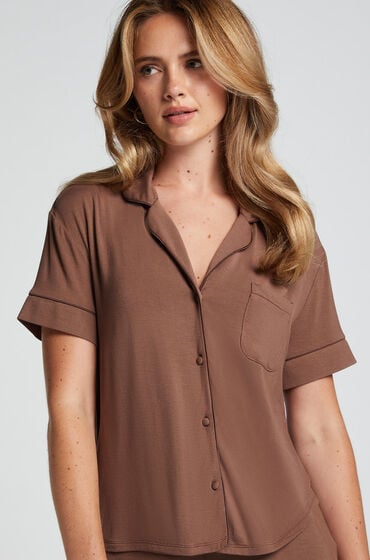 Hunkemöller Kortærmet jerseyjakke Essential Brown