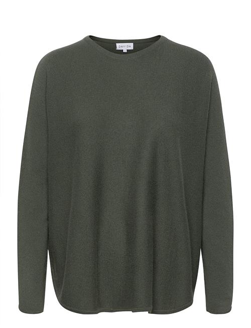 Se Davida Cashmere Curved Sweater Davida Cashmere Green ved Booztlet