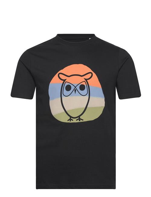 Knowledge Cotton Apparel Alder Colored Owl Tee - Gots/Vegan Knowledge Cotton Apparel Black