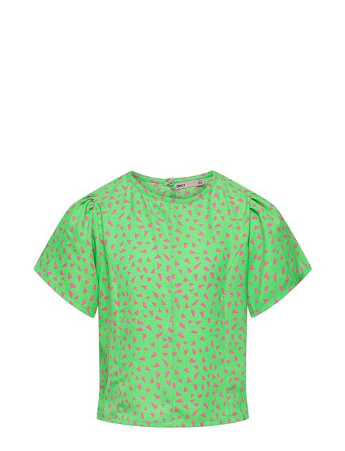 Se Kids Only Koglino S/S Aop Top Ptm Kids Only Green ved Booztlet