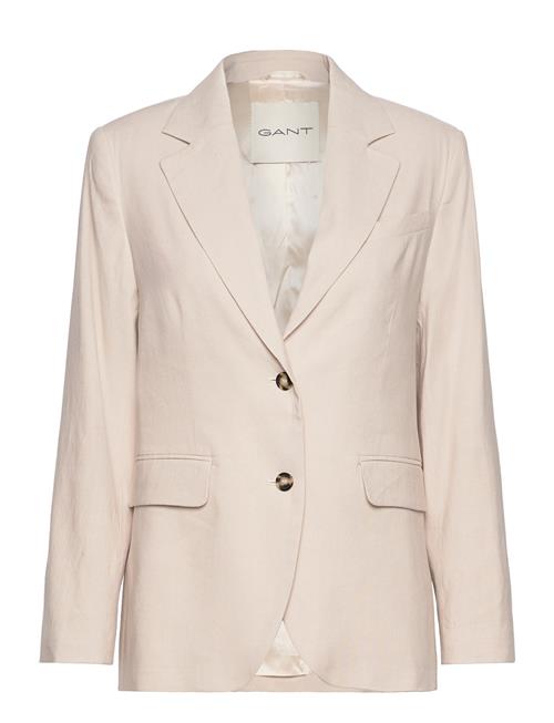 Se GANT Reg Stretch Linen Blazer GANT Beige ved Booztlet