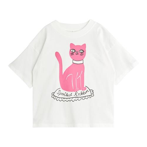 Se Mini Rodini GOTS Cat T-Shirt Hvid | Hvid | 92/98 cm ved Babyshop