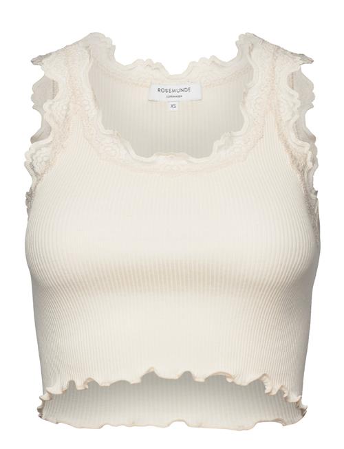 Rosemunde Silk Cropped Top W/ Lace Rosemunde White