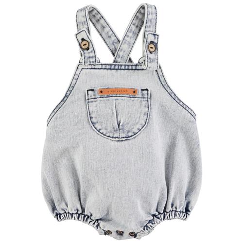 Piupiuchick Romper Washed Light Blue Denim | Blå | 12 months