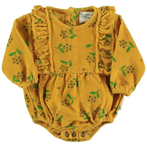 Piupiuchick Blomstret Romper Sennepsgul | Gul | 3 months