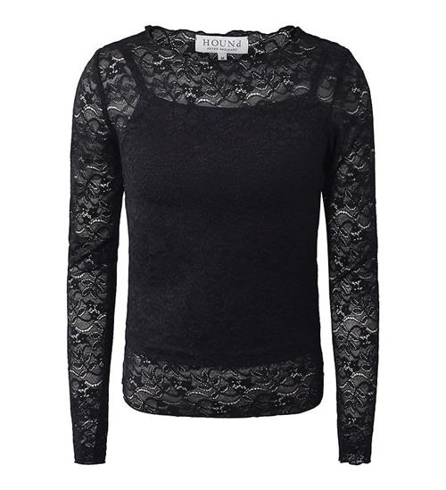 Se Hound Bluse - Lace Top - Black ved KidsWorld