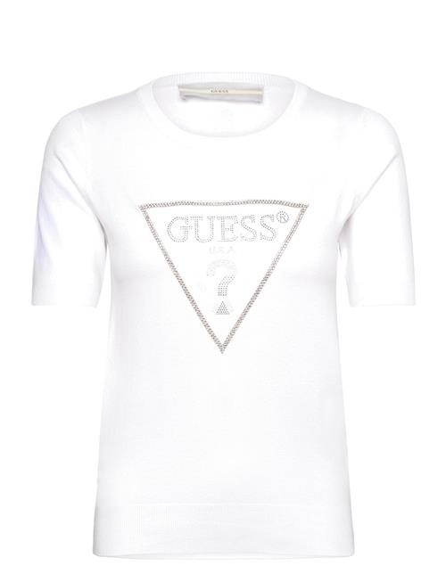 GUESS Jeans Kayla Logo Rn Ss Swtr GUESS Jeans White