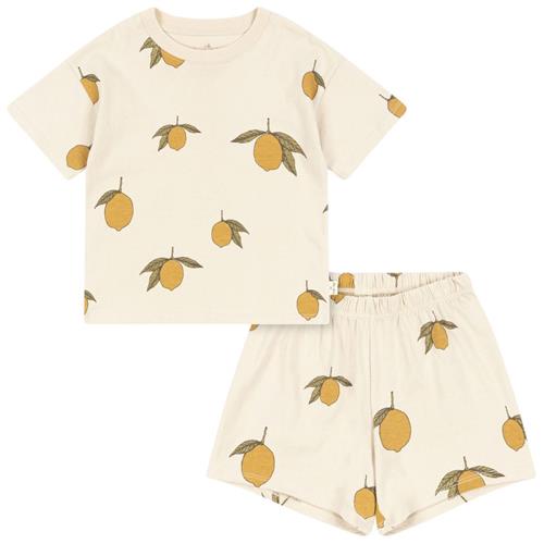 Se Konges Sløjd GOTS Lin T-shirt Og Shorts Sæt Med Citronprint Cremefarvet | Beige | 3 years ved Babyshop