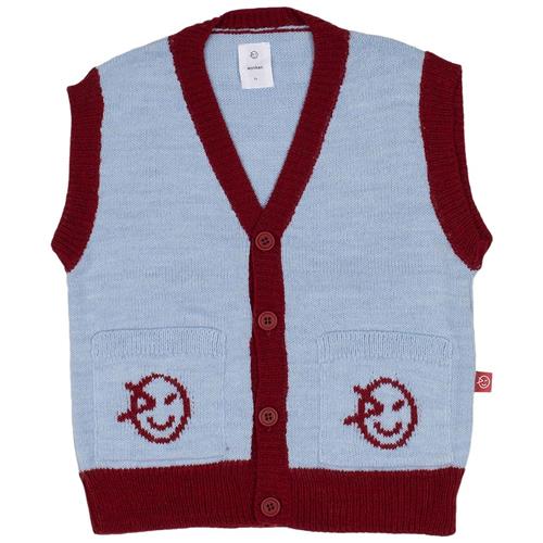 Wynken Strikket Logo Vest Sky Blue/Collage Red | Blå | 6 years